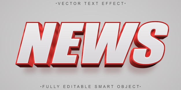 Vector Volledig bewerkbaar Smart News Object Text Effect