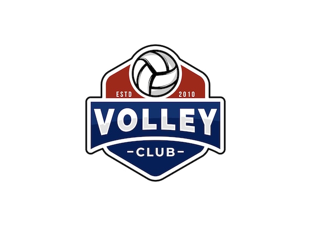 Vector volleybal kampioenschap logo met bal Sport badge voor toernooi of kampioenschap