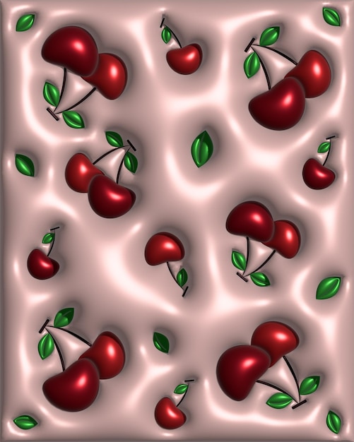 Vector vector volumetric 3d image of a cherry