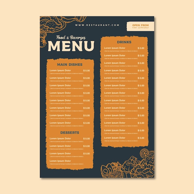 Vector voor het ontwerpen van menu's voor restaurants