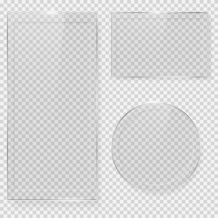 Vector vector voor illustraties van doorzichtige glazen spiegels