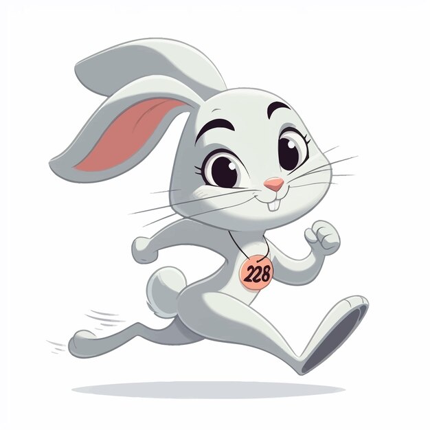 Vector vector vrolijke lopende konijn in vector illustratie
