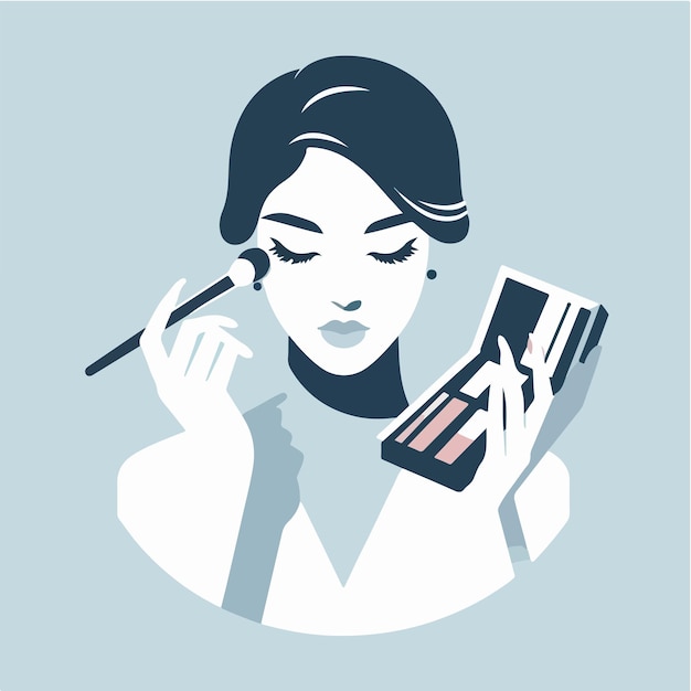 Vector vector vrouw die make-up maakt