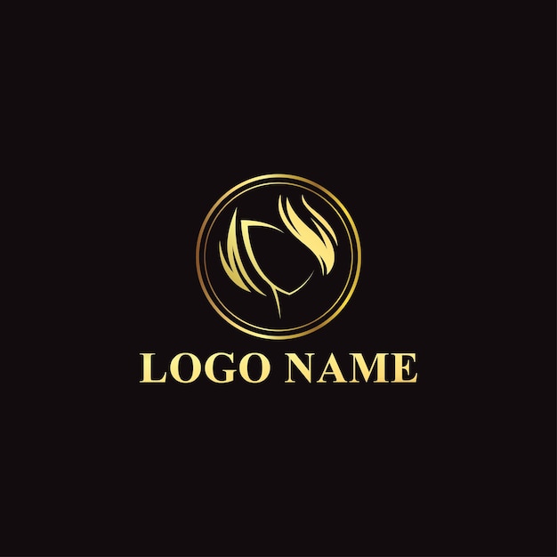 Vector vrouw kapsalon gouden kleurovergang logo ontwerp