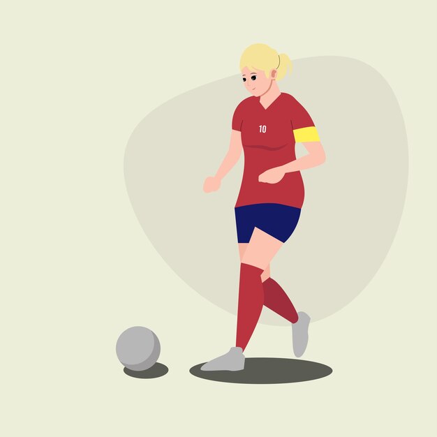 Vector vrouwelijke voetballer lopende vrouw Europees voetbal spelen