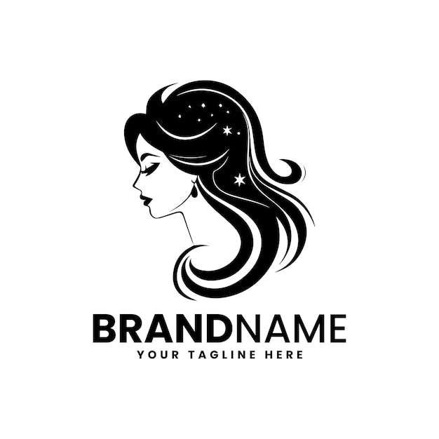 Vector Vrouwen Haarsalon logo premium ontwerp