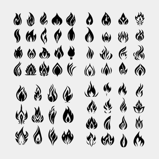 Vector vuur en vlam pictogramserie