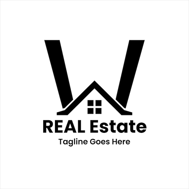 Vector W letter real estate logo design