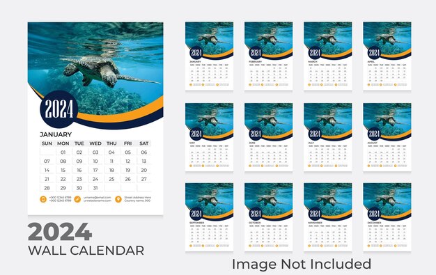 Vector vector wall calendar 2024