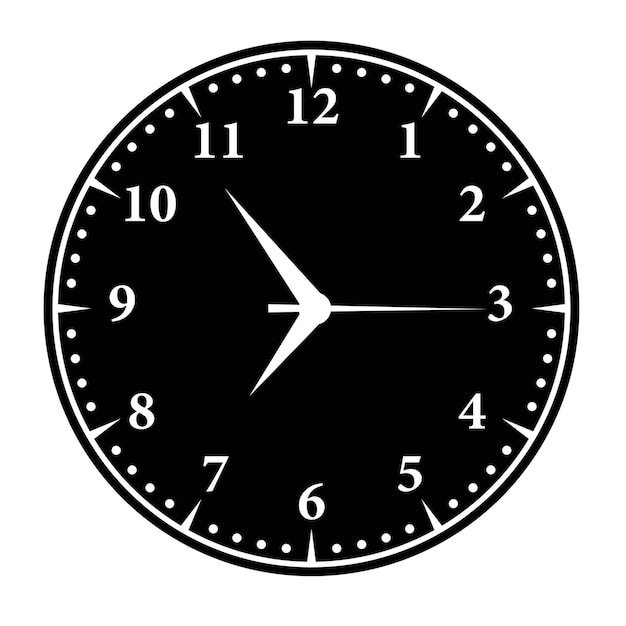 vector wall clock black and white collection