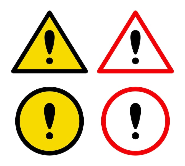 Vector vector warning sign exclamation mark beware icons