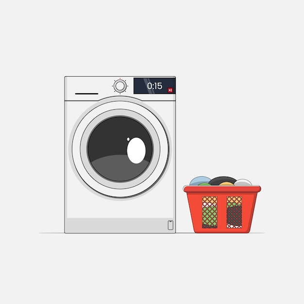 Vector of wash machine flat design