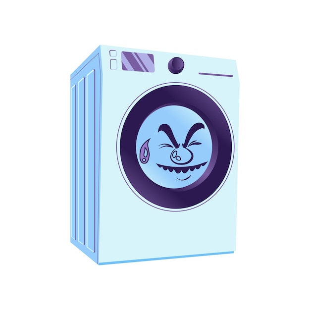 Vector of Washing Machine Cartoon Character