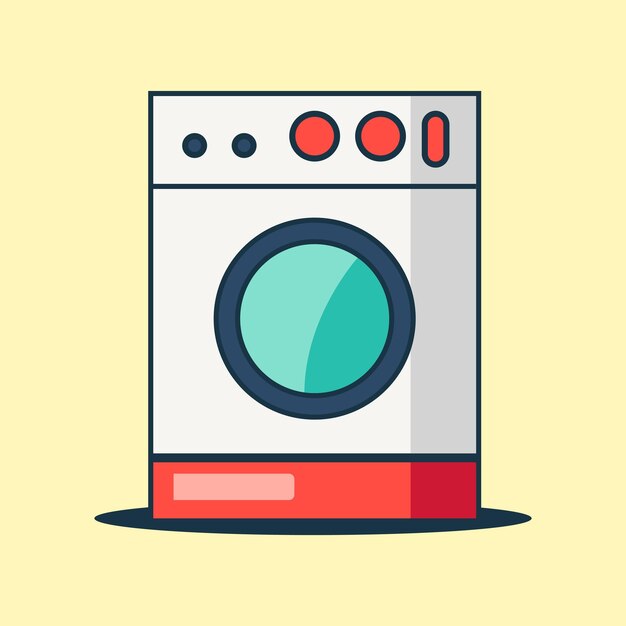 Vector wasmachine met speels minimalisme