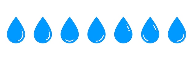 Vector Water blauwe druppel pictogrammenset illustratie