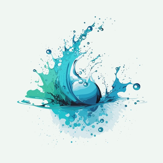 Vector water splash cartoon style