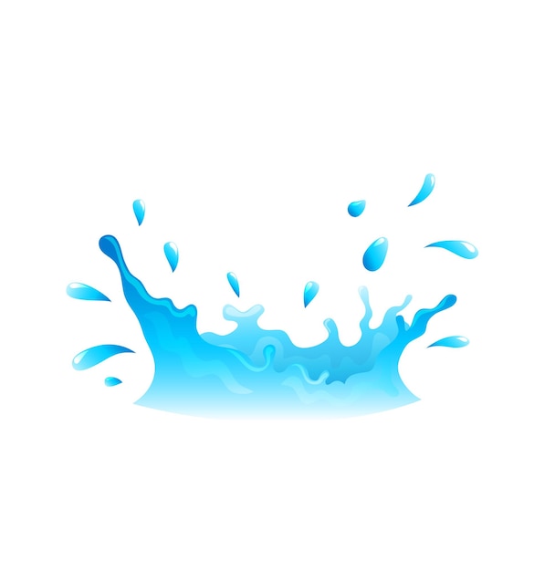 Vector water splashing blue