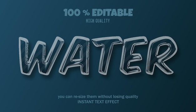 Vector vector water tekst effect