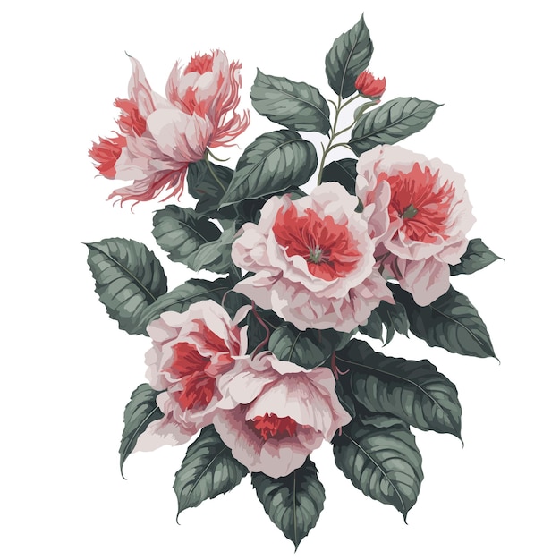 Vector acquerello ala del drago begonia clipart floreale