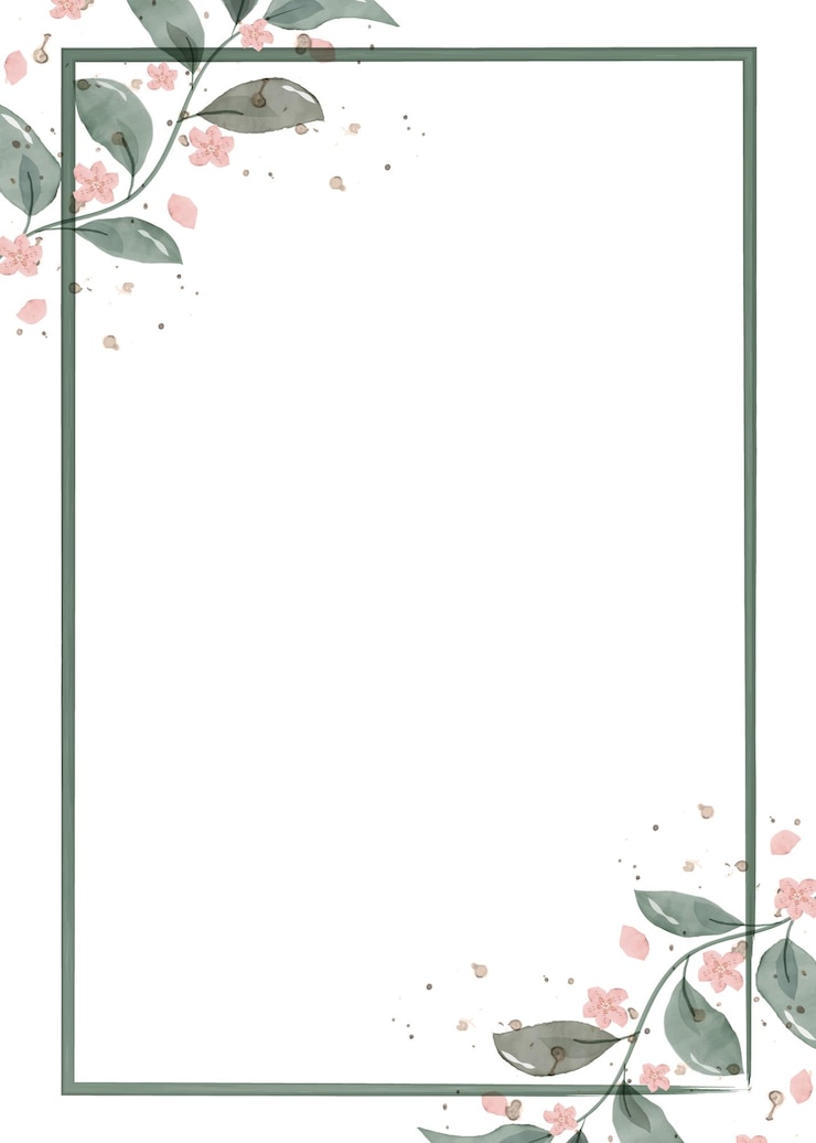 Vector vector watercolor floral frame with text space