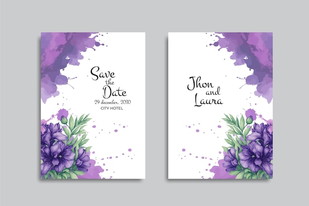 Vector vector watercolor floral wedding invitation card design