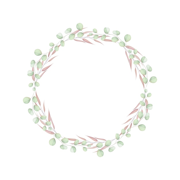 Vector vector watercolor floral wreath on white background