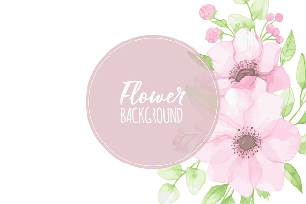 Vector vector watercolor flower frame with text space