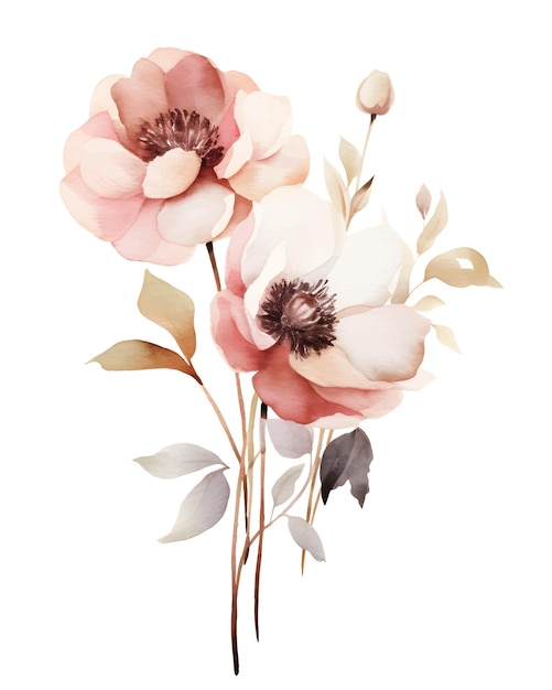 vector watercolor flowers