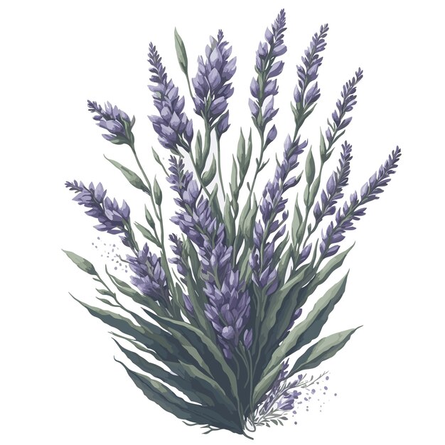 Vector Watercolor Freesia lavender mist clipart floral