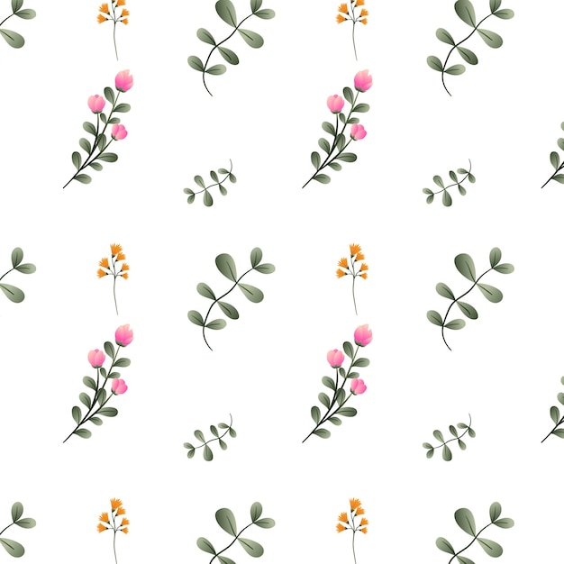 vector watercolor hand drawn cherry blossom seamless pattern