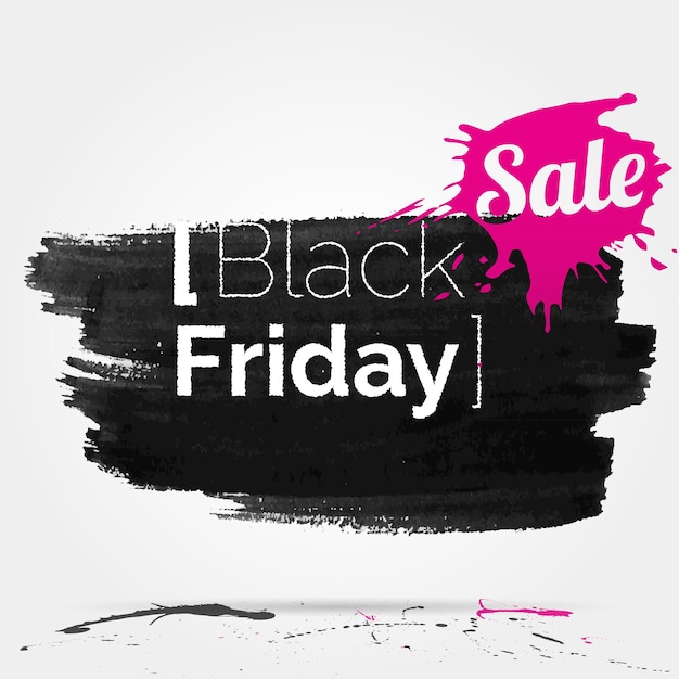 Vector watercolor of label on the big black friday discounts and sales