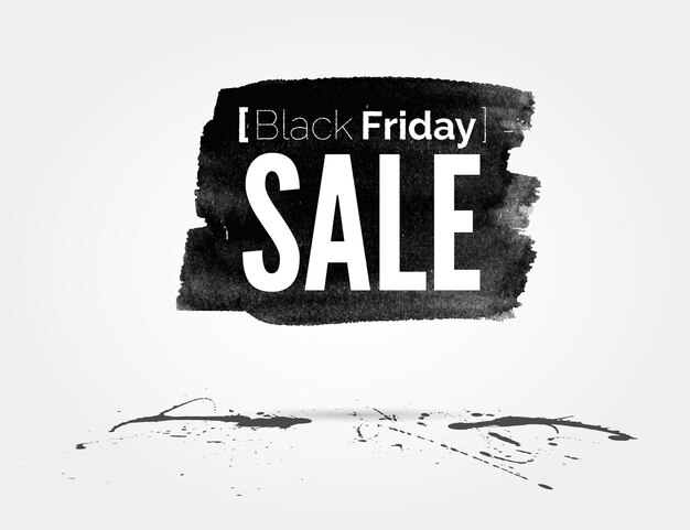 Vector watercolor of label on the big Black Friday discounts and sales