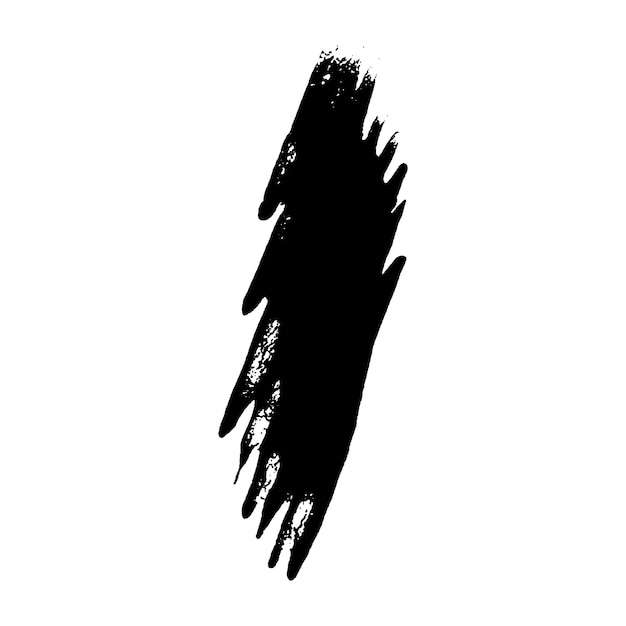 벡터 벡터 수채화 그린 블랙 브러쉬 스트로크 손으로 그린 디자인 요소 흰색 배경에 고립