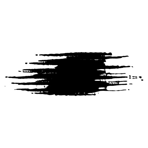 Tratto di pennello nero dipinto ad acquerello vettoriale elemento di design disegnato a mano isolato su sfondo bianco