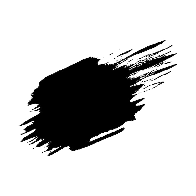 Vettore tratto di pennello nero dipinto ad acquerello vettoriale elemento di design disegnato a mano isolato su sfondo bianco