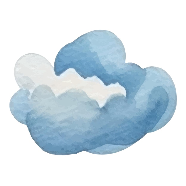 Вектор Вектор акварель окрашены облака ручной обращается элементы дизайна, изолированные на белом фоне