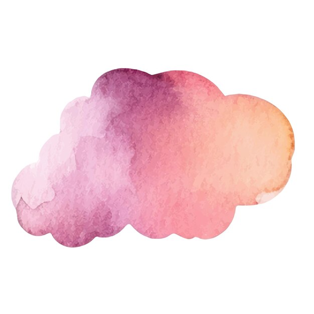 Vector vector watercolor painted cloud hand drawn design elements isolated on white background