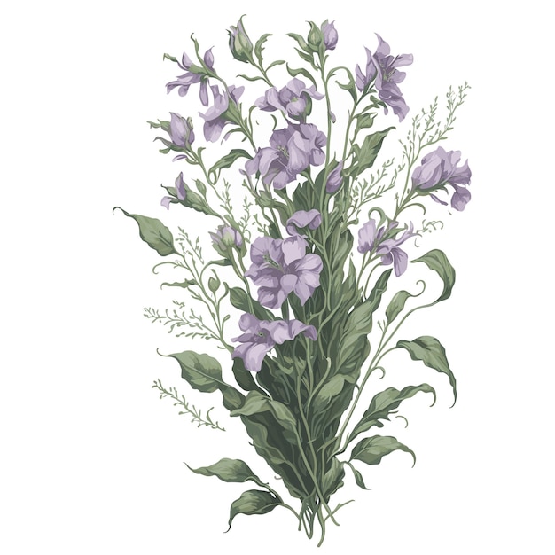 Vector vector watercolor painted lady sweet pea clipart florist editable