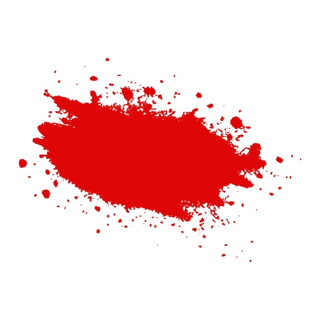 Vector watercolor painted red brush stroke Paint or blood drops splashes and splatters texture