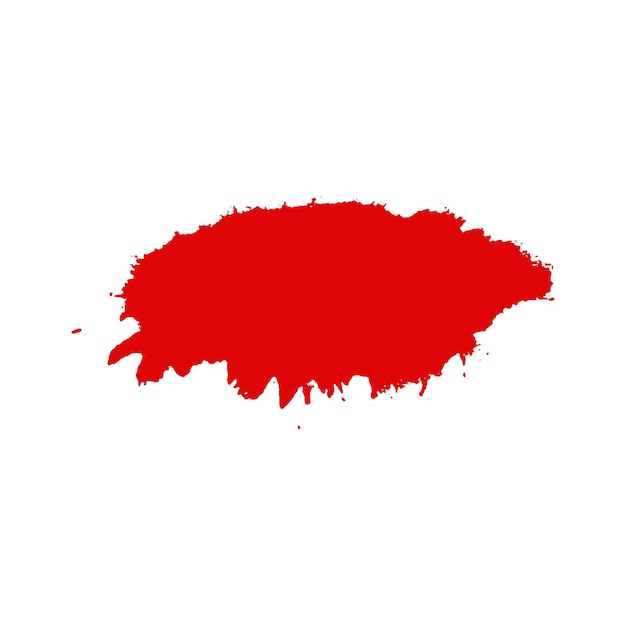 ベクトル水彩画 赤いブラシのストローク 塗料や血の滴 噴き水と噴き水の質感