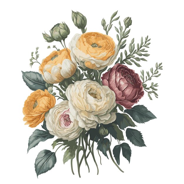 Vector vector watercolor ranunculus occidentalis clipart florist editable