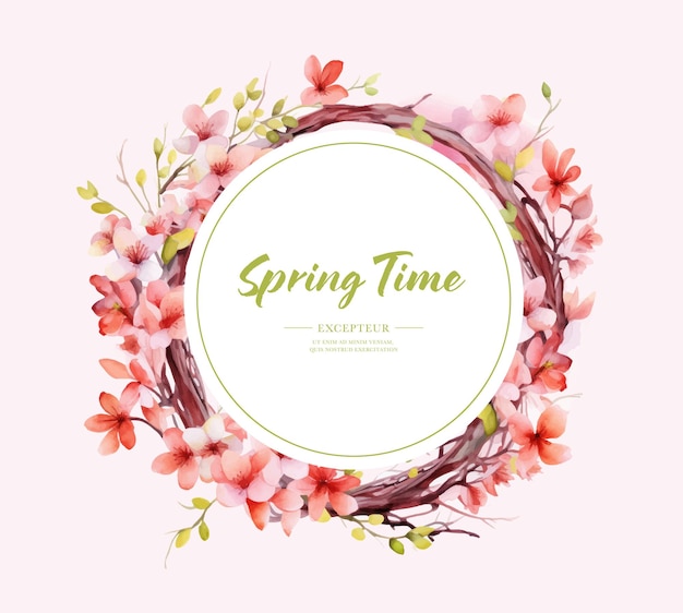 Vector watercolor spring banner