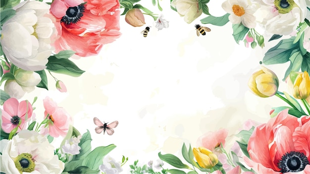 Vector watercolor spring banner