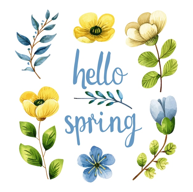 Vector vector watercolor spring banner