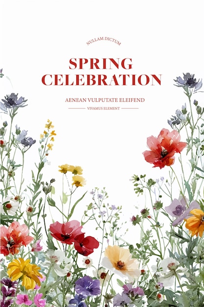 Vector watercolor spring banner