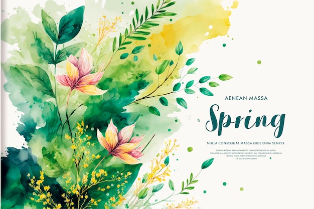 Vector watercolor spring banner