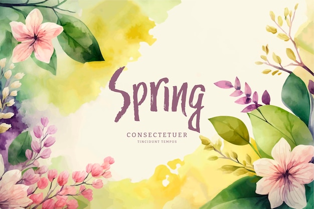 Vector vector watercolor spring banner