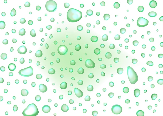 Vector waterdruppels PNG druppels condensatie op het raam op het groene oppervlak