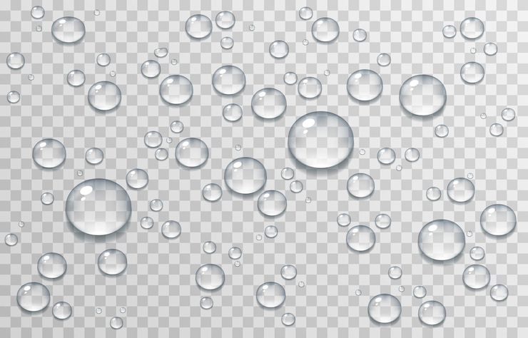 Vector vector waterdruppels png druppels condensatie op het raam op het oppervlak realistische druppels op een geïsoleerde transparante achtergrond