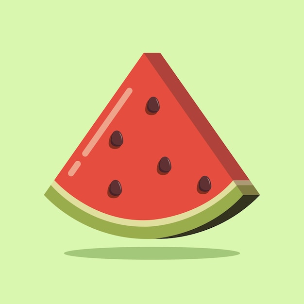 Vector watermelon fruit cartoon vector icon illustration food nature icon concept